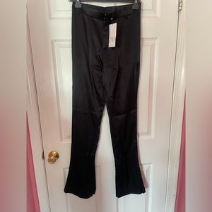 ZARA FULL LENGTH SATIN EFFECT PANTS BLACK